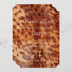 Brown Cowhide Animal Print Invitation