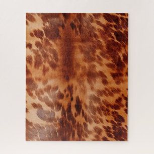 Brown Cowhide Animal Print Jigsaw Puzzle