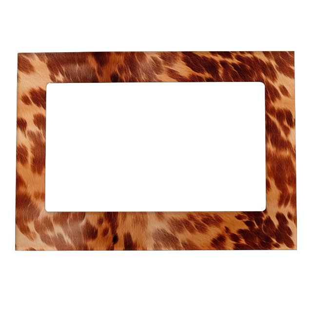 Brown Cowhide Animal Print Magnetic Frame (Front)