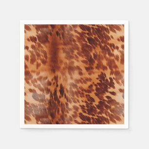 Brown Cowhide Animal Print Napkins