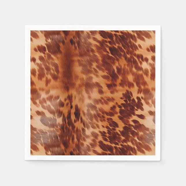 Brown Cowhide Animal Print Napkins (Front)