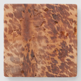 Brown Cowhide Animal Print Stone Coaster