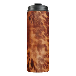 Brown Cowhide Animal Print Thermal Tumbler