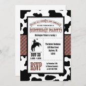 Brown Cowhide Cowboy Birthday Invitation (Front/Back)