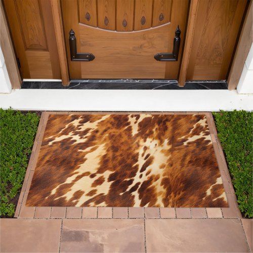 Brown Cowhide Doormat