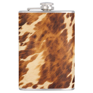 Brown Cowhide Flask