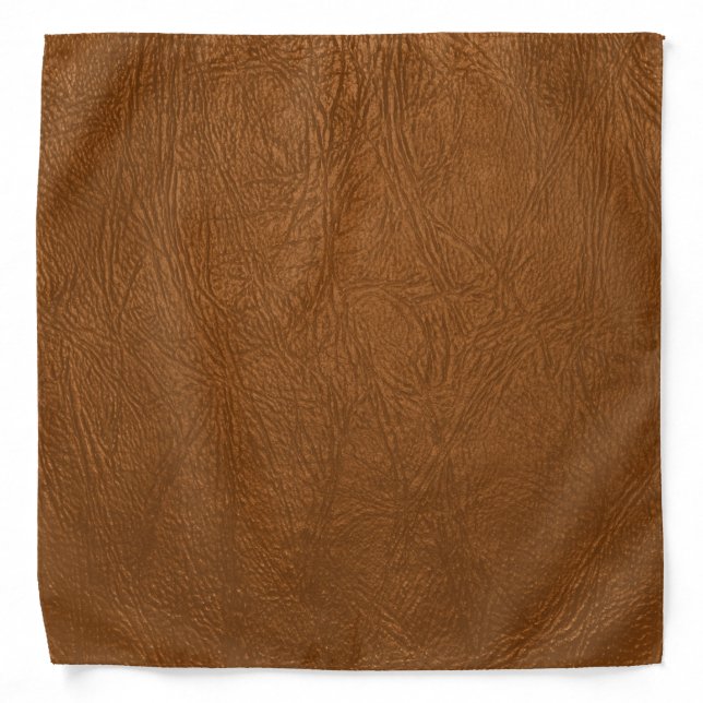 Brown Cowhide Leather Texture Look Bandana (Front)