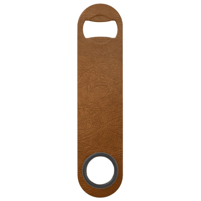 Brown Cowhide Leather Texture Look Bar Key (Front)
