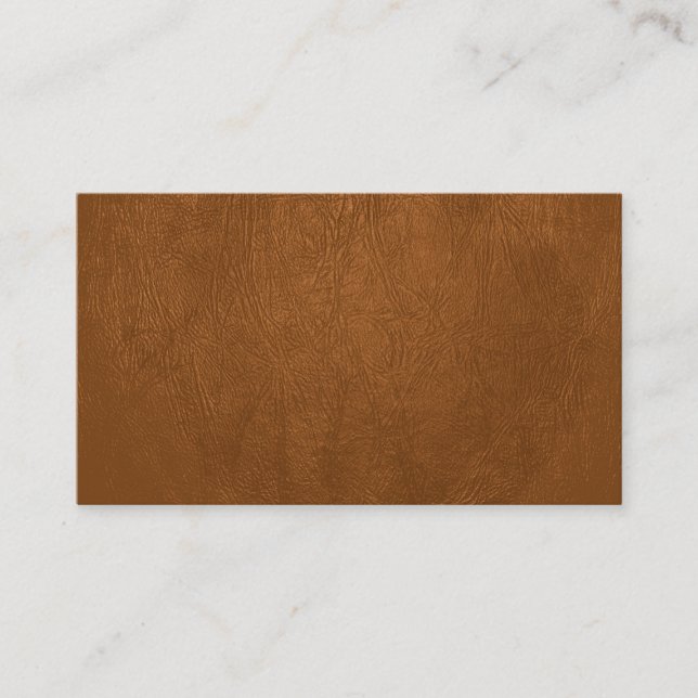 Brown Cowhide Leather Texture Look Business Card (Front)