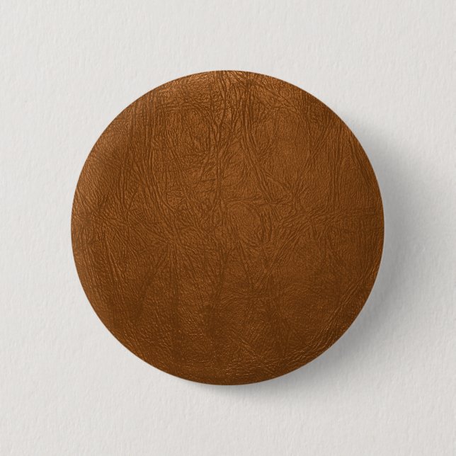 Brown Cowhide Leather Texture Look Button (Front)