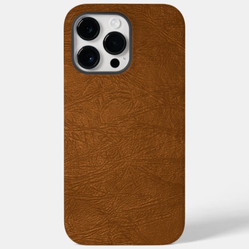 Brown Cowhide Leather Texture Look Case_Mate iPhone 14 Pro Max Case