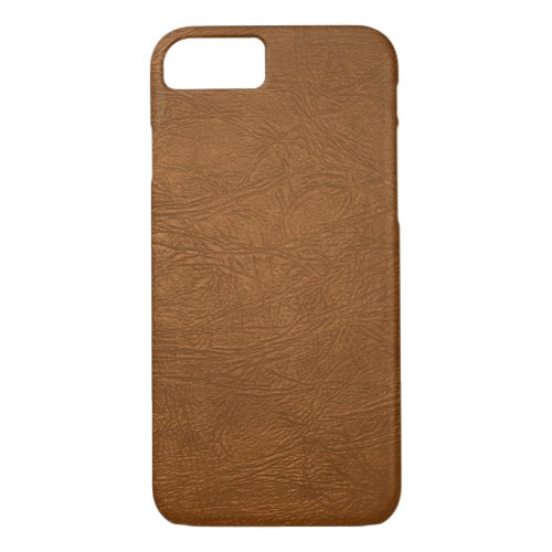 Brown Cowhide Leather Texture Look iPhone 87 Case