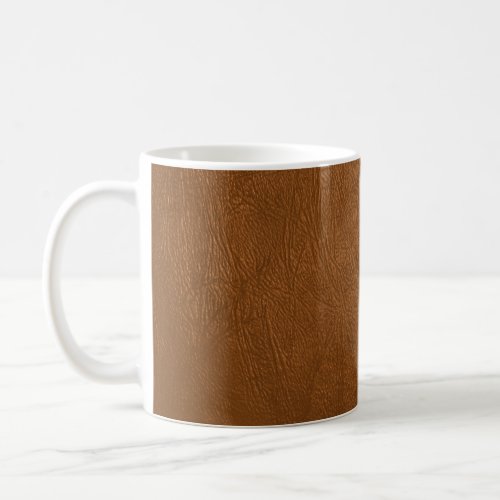 Brown Cowhide Leather Texture Look Coffee Mug