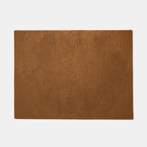 Brown Cowhide Leather Texture Look Doormat