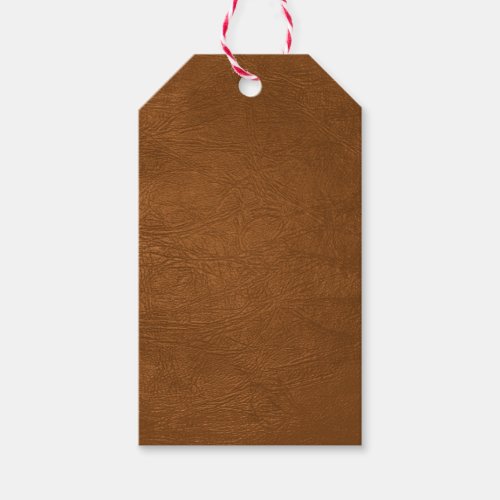 Brown Cowhide Leather Texture Look Gift Tags