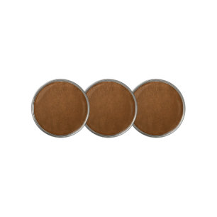 Brown Cowhide Leather Texture Look Golf Ball Marker