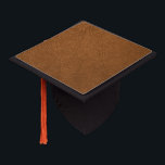Brown Cowhide Leather Texture Look Graduation Cap Topper<br><div class="desc">Beautiful rust orange cowhide leather image offers a warm, cozy feel and a rustic outdoors look. Perfect for personal items and picnic or party supplies. Note that this is simply a high resolution printed image of leather and does not contain the actual tanned animal leather skin material nor have the...</div>