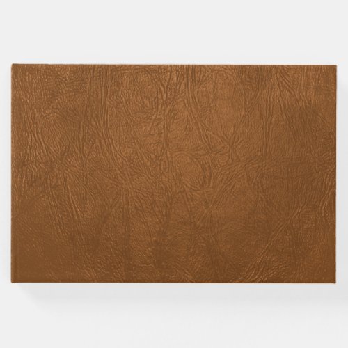 Brown Cowhide Leather Texture Look Guest Book