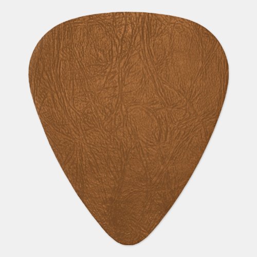 Brown Cowhide Leather Texture Look Guitar Pick