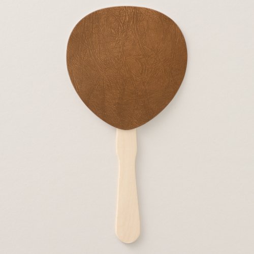 Brown Cowhide Leather Texture Look Hand Fan