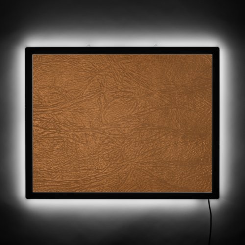 Brown Cowhide Leather Texture Look LED Sign