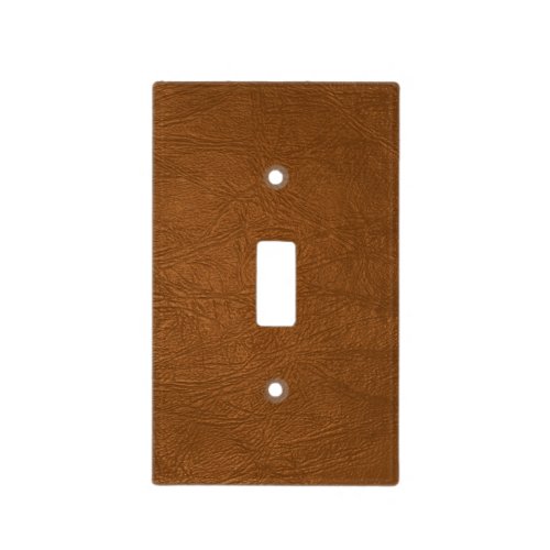 Brown Cowhide Leather Texture Look Light Switch Cover