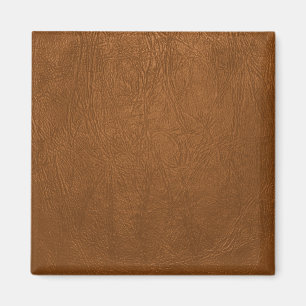Brown Cowhide Leather Texture Look Magnet
