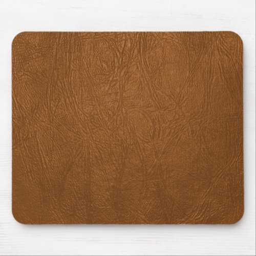 Brown Cowhide Leather Texture Look Mouse Pad