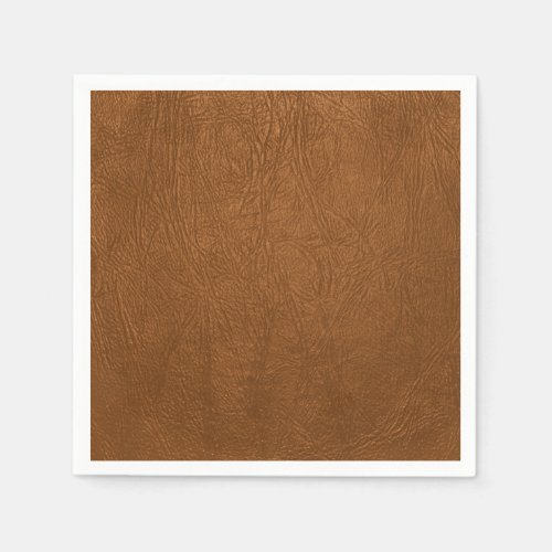 Brown Cowhide Leather Texture Look Napkins