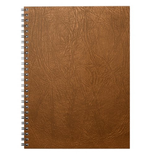 Brown Cowhide Leather Texture Look Notebook