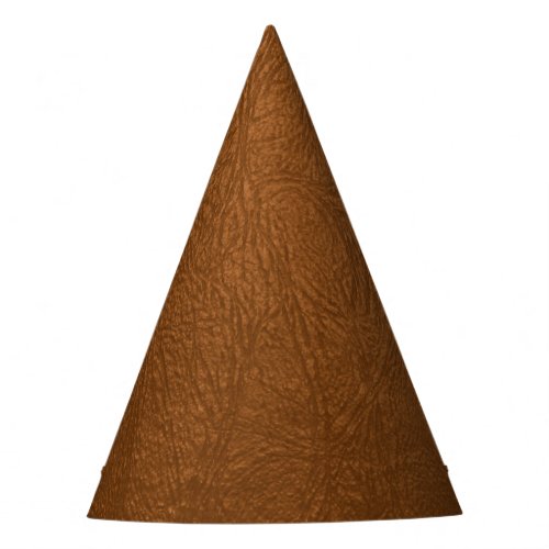 Brown Cowhide Leather Texture Look Party Hat