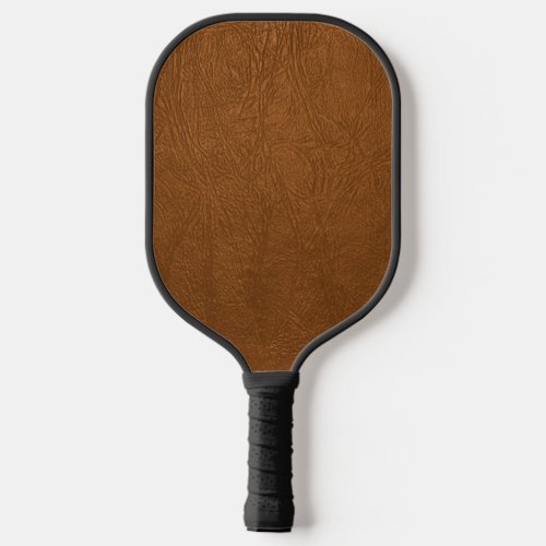 Brown Cowhide Leather Texture Look Pickleball Paddle