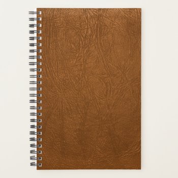 Brown Cowhide Leather Texture Look Planner by GigaPacket at Zazzle