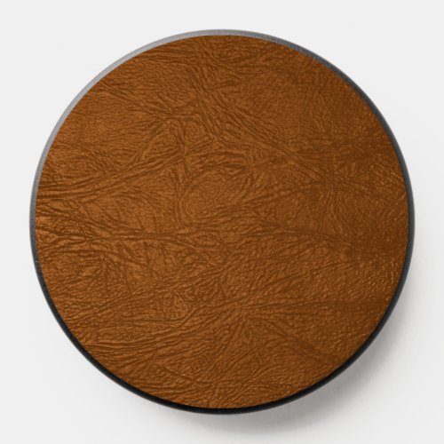 Brown Cowhide Leather Texture Look PopSocket