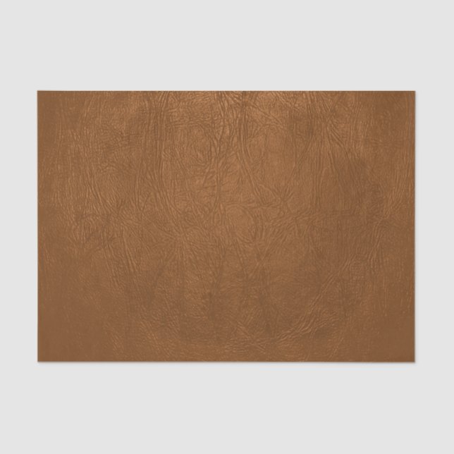 Brown Cowhide Leather Texture Look Tissue Paper (Front)