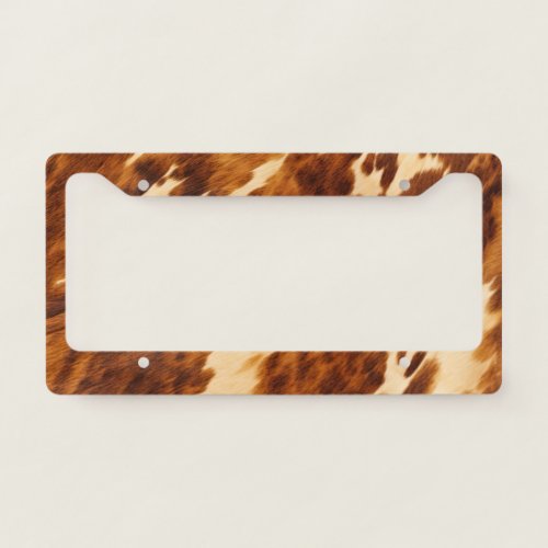 Brown Cowhide License Plate Frame