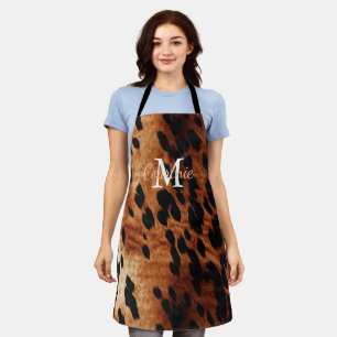 Brown Cowhide Monogram Apron