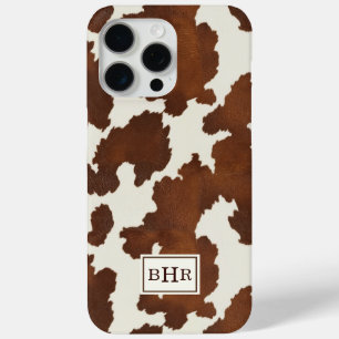 Brown Cowhide Monogrammed iPhone 15 Pro Max Case