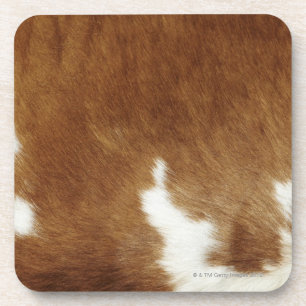 Brown Cowhide Print Beverage Coaster