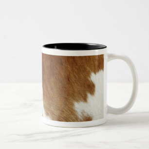 Brown Cowhide Print Two-Tone Coffee Mug