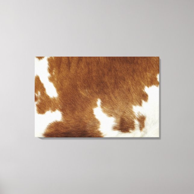 Brown Cowhide Print Wrapped Canvas (Front)