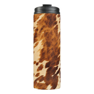 Brown Cowhide Thermal Tumbler