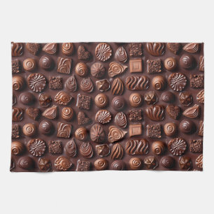 Brown Cozy Modern Unique Chocolate Kitchen Towel