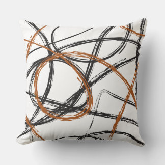BROWN CRAZY LINES DESIGN Retro Throw Pillow