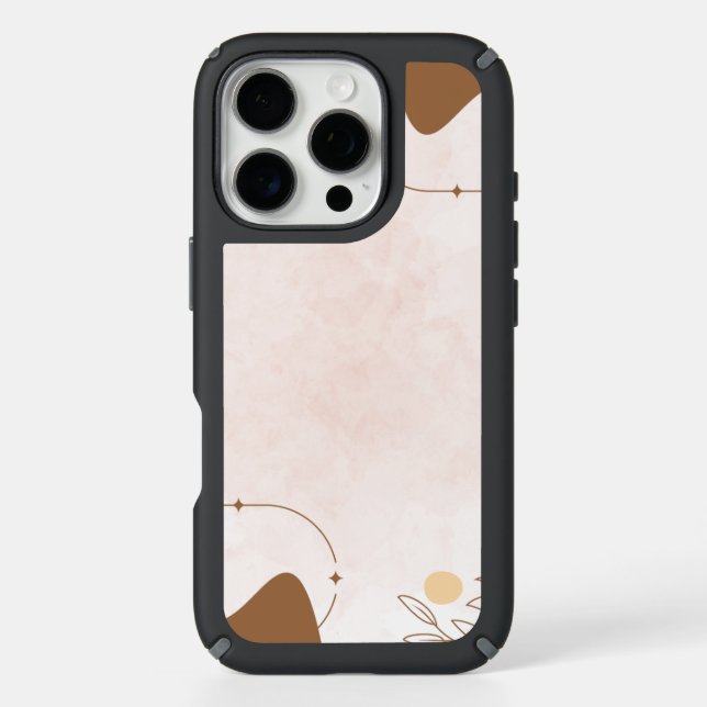 Brown Cream Aesthetic Floral Linktree  | Speck iPhone Case (Front)