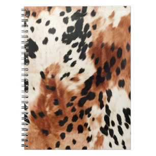 Brown Cream Animal Cowhide Notebook