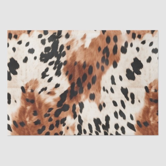 Brown Cream Animal Cowhide Tissue Paper (Front)