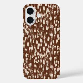 Brown Cream Beige Abstract Pattern iPhone 16 Case