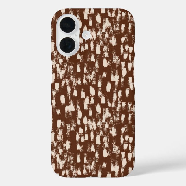 Brown Cream Beige Abstract Pattern Case-Mate iPhone Case (Back)