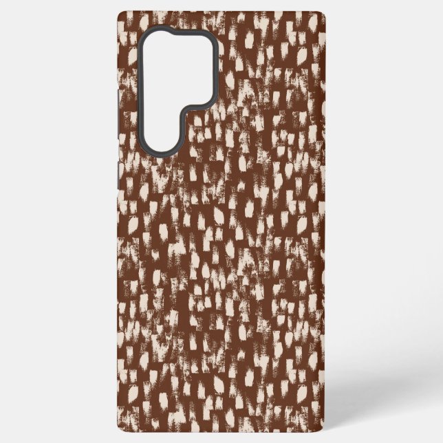 Brown Cream Beige Abstract Pattern Samsung Galaxy Case (Back)